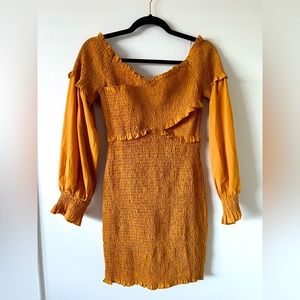 Burnt Orange Long Sleeve Mini Dress Size 8